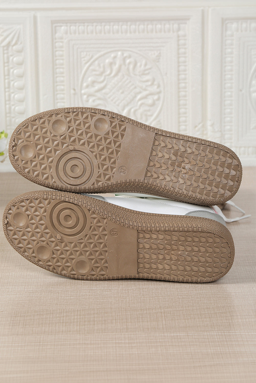 Pink Striped Patchwork Lace Up Sneakers