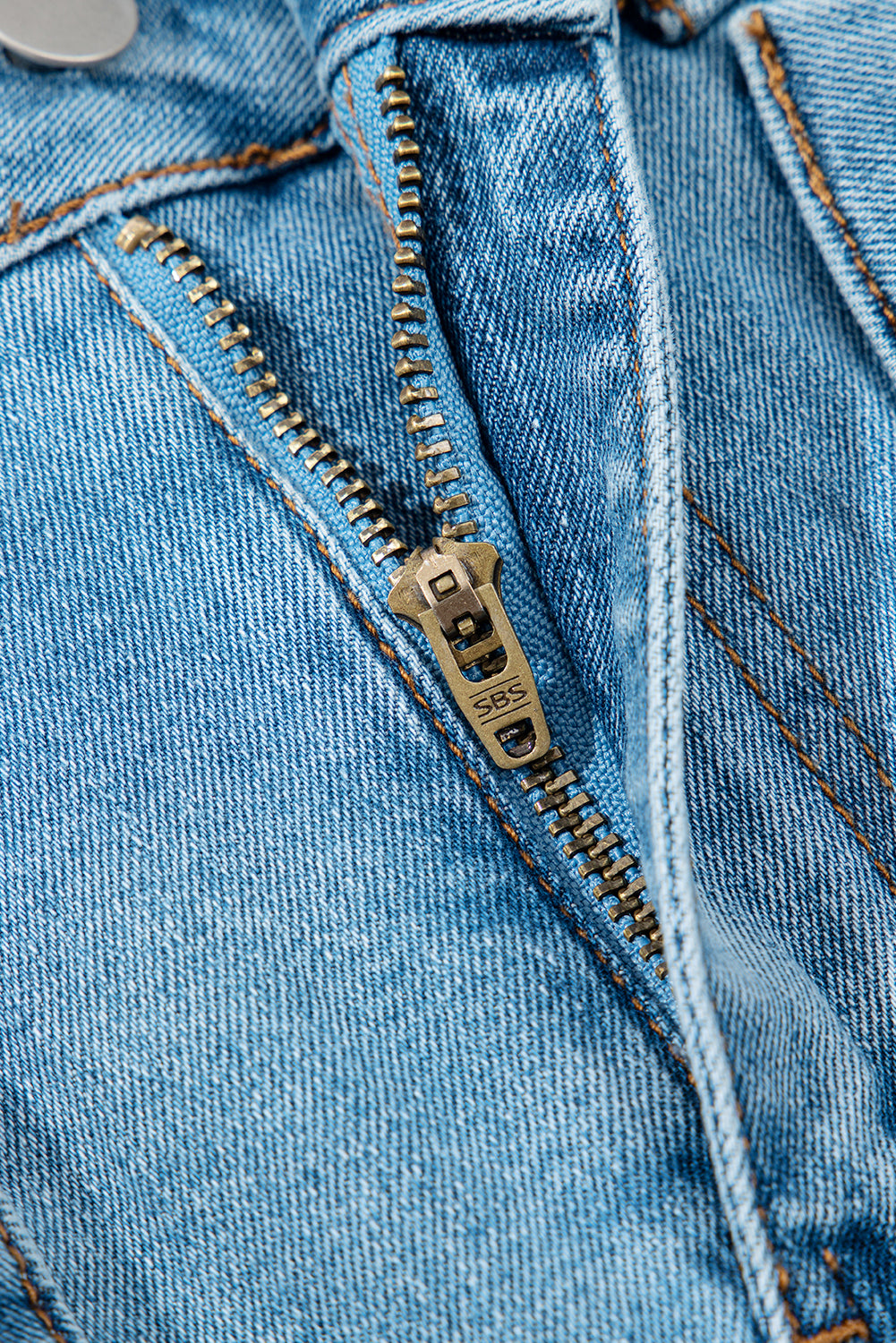 Dusk Blue Acid Washed Bowknot Details High Waist Denim Skirt