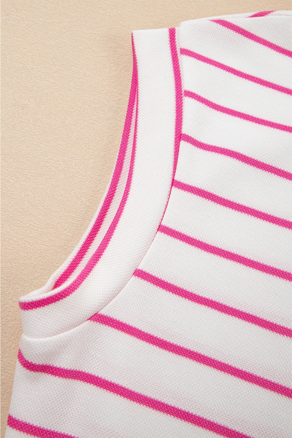 Rose Stripe Casual  Tee and Wide Leg Pants Set