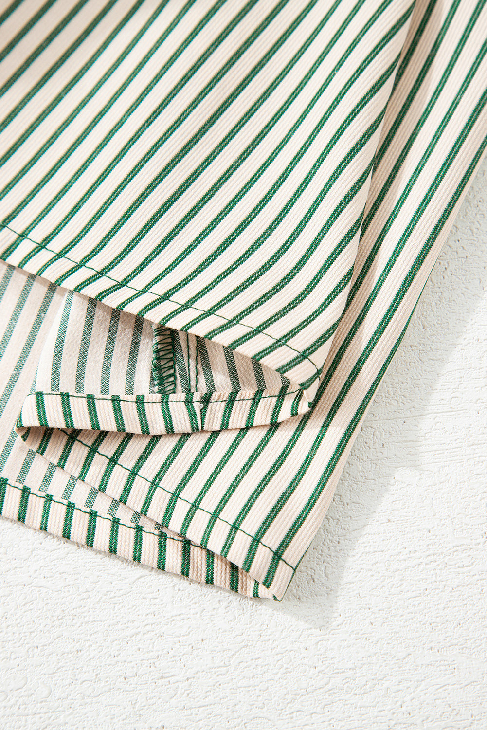 Rose Stripe Color Block Patchwork Shirt Collar Button Down Puff Sleeve Mini Dress