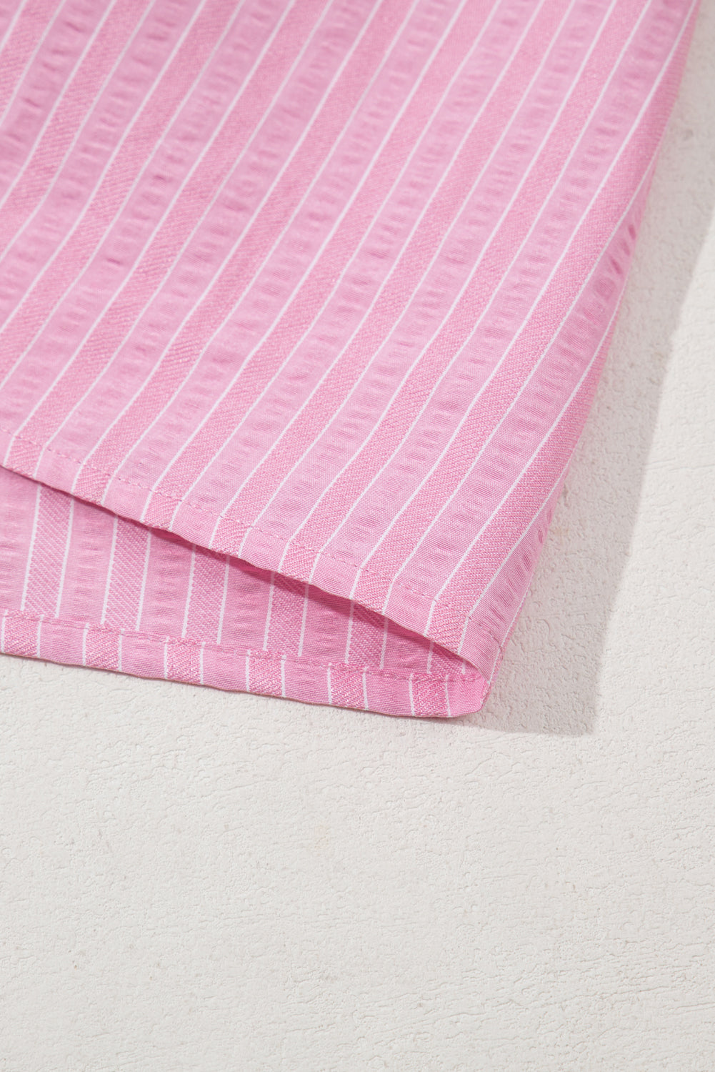 Pink Striped V Neck Puff Sleeve Frill Tiered Maxi Dress